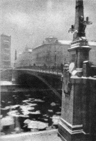 Emil Mayer: Eistreiben am Donaukanal bei der Franzensbrücke, ca. 1917/18