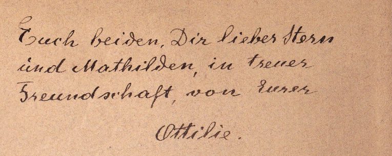Ottilie Hirschl-Widmung