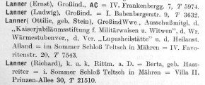 Franz Kafkas Wiener Verwandtschaft: Richard Lanner, Rustenschacherallee 30 (1906–1923), Teil 1