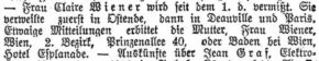 Claire Wiener wird vermisst. Rustenschacherallee 40 (1914)